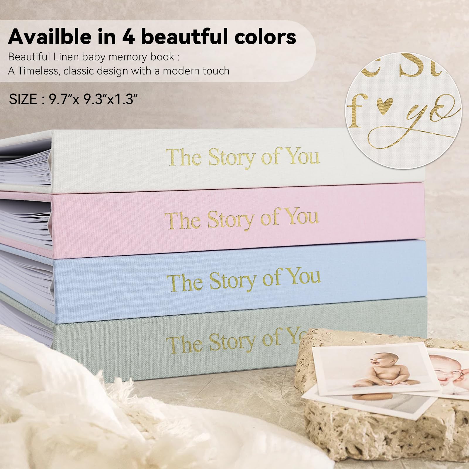 1DOT2 Hidden spiral binding lies flat for easy writing and photo placement