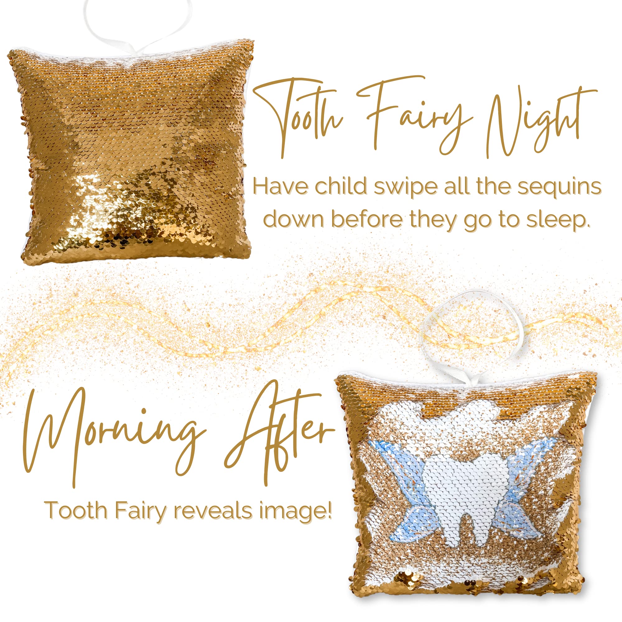 20 Moments of Tooth pillow kit features reversible sequins that change color when brushed.