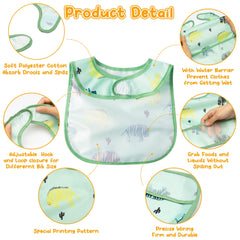 2ooya bibs zebra pattern; wide pocket catches crumbs during meals.
