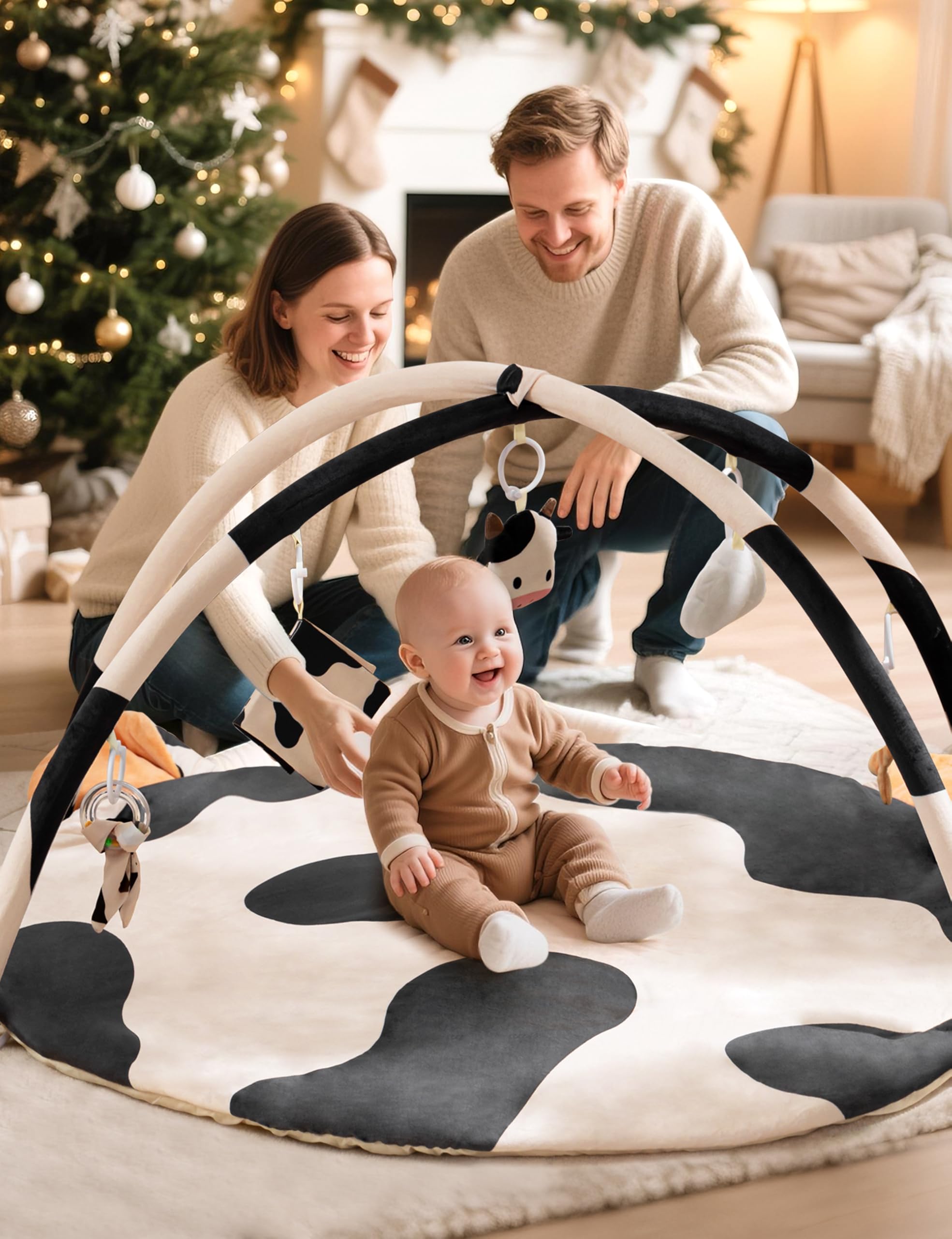 2PM SPORTS Cow Theme Baby Play Mat crystal velvet toys provide soft textures