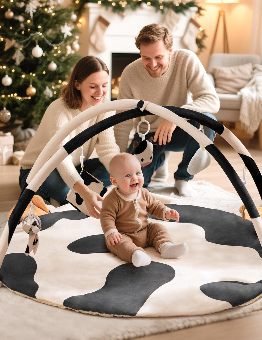 2PM SPORTS Cow Theme Baby Play Mat crystal velvet toys provide soft textures