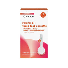 2San Vaginal pH test kit packaging for convenient at-home use.