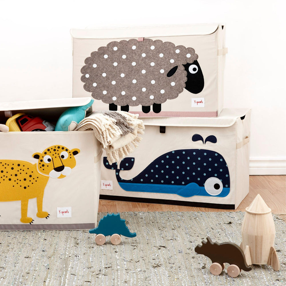 3 Sprouts animal-design toy chest adds playful decor to nursery or kids room.