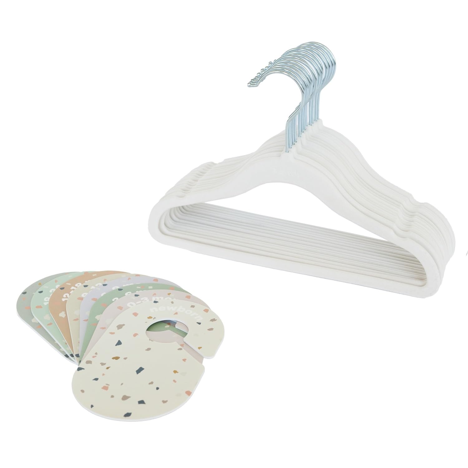 3 Sprouts closet organizer set with velvet hangers and dividers for easy outfit planning.