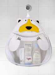 3 Sprouts bath toy holder showing suction cup installation on tub or shower wall.