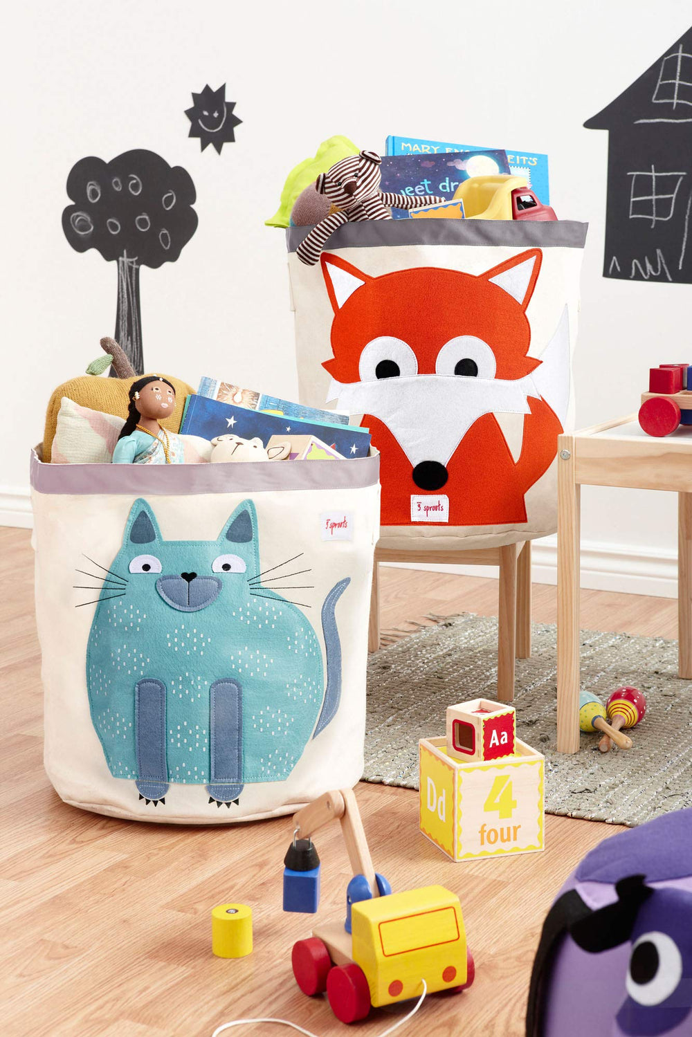 The 3 Sprouts durable cotton canvas basket stands up to daily use.