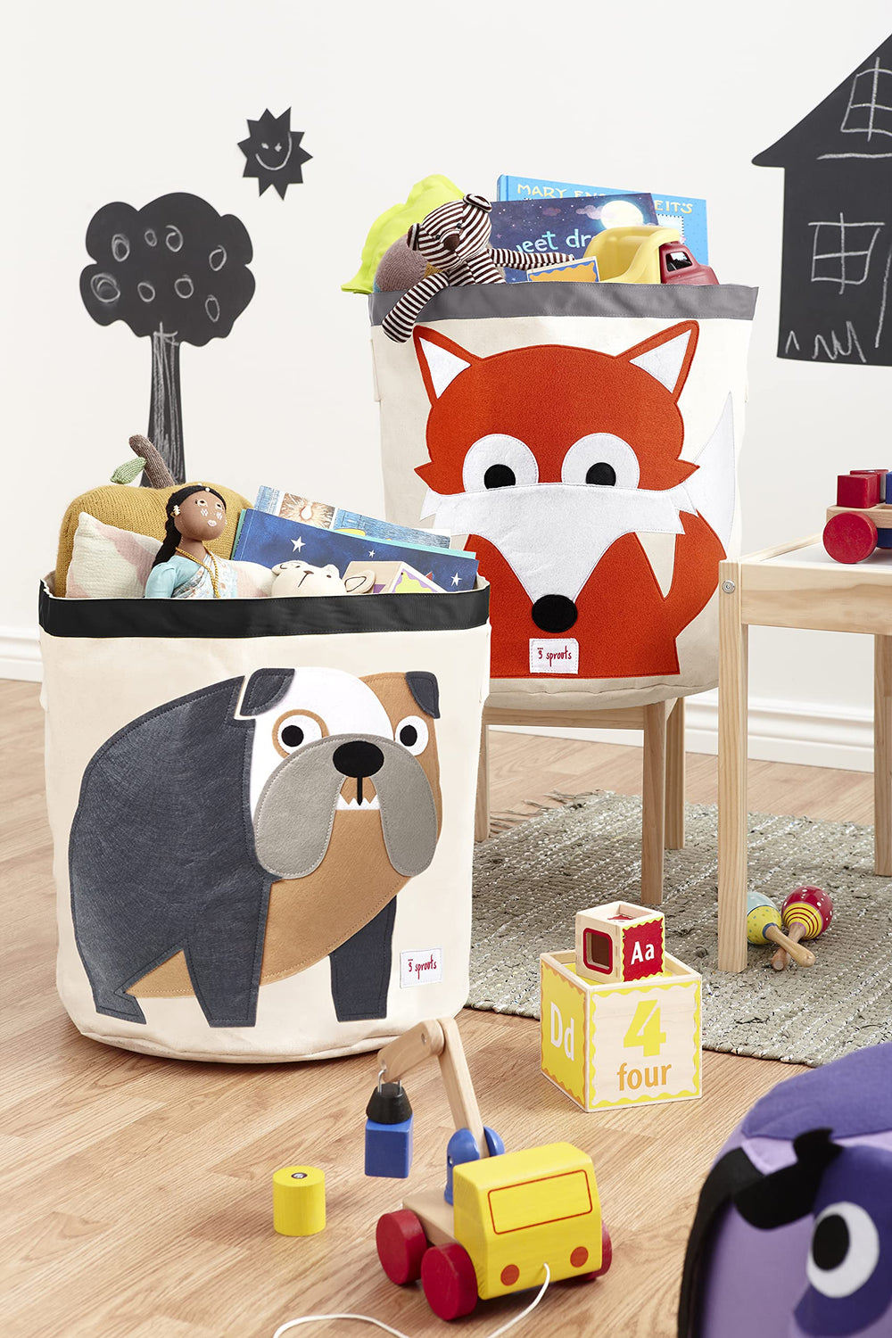 3 Sprouts durable cotton canvas toy bin designed for everyday use