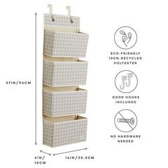 3 Sprouts four-pocket over-door storage in nursery setting.