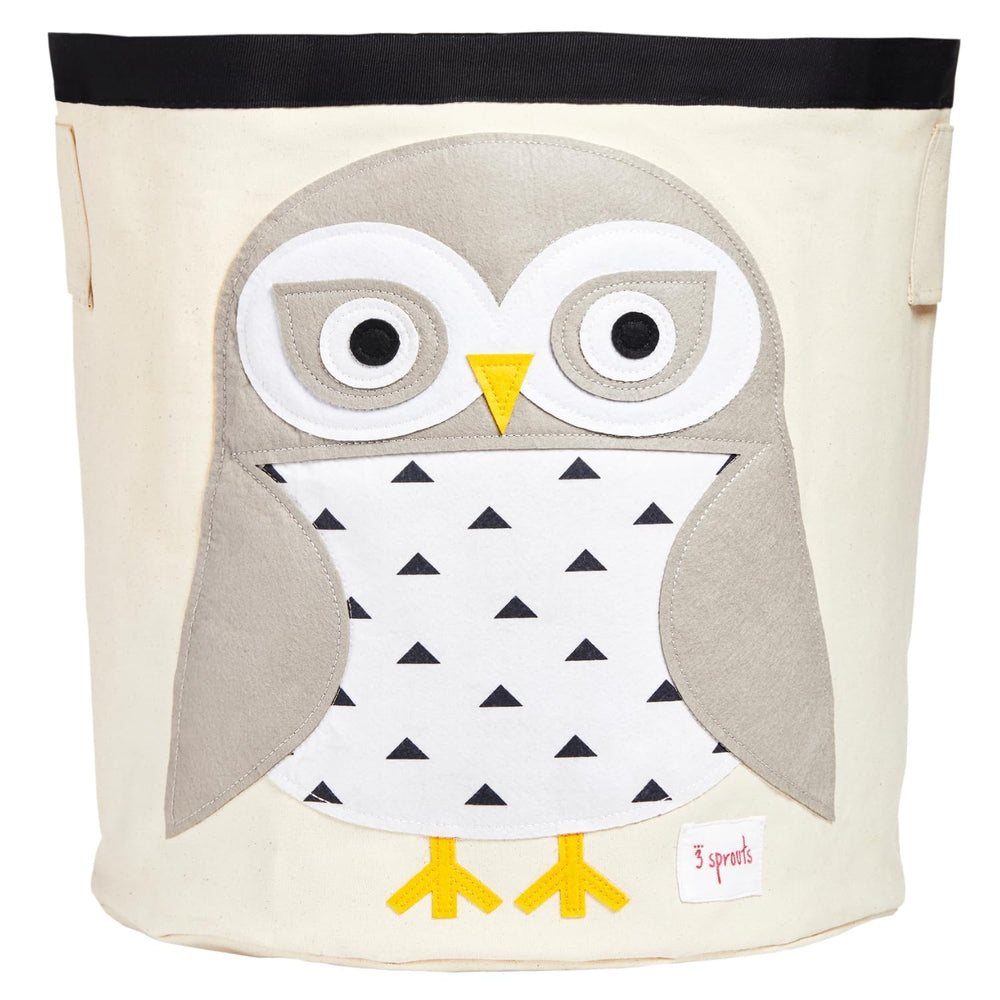 3 Sprouts large toy storage basket with Snowy Owl design for tidy playrooms