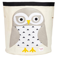 3 Sprouts large toy storage basket with Snowy Owl design for tidy playrooms