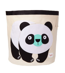 3 Sprouts panda toy storage basket keeps playroom organized and accessible.