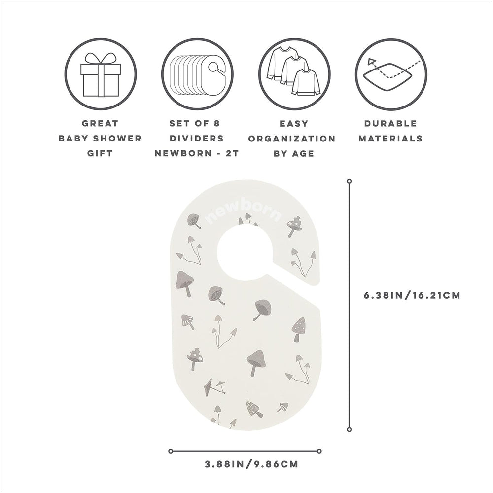 3 Sprouts Mushroom Dividers 3-6 months label helps organize baby wardrobe.