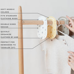3 Sprouts Mushroom Dividers 6-9 months label for easier daily dressing.