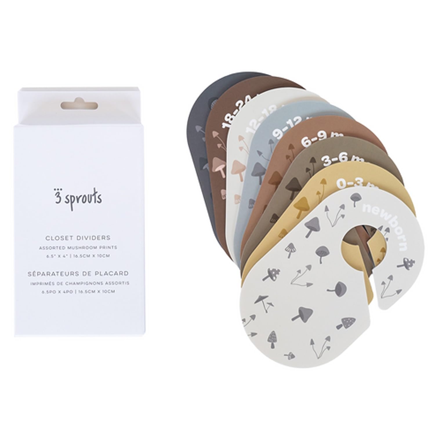 3 Sprouts Mushroom Dividers 9-12 months label keeps growth organized.