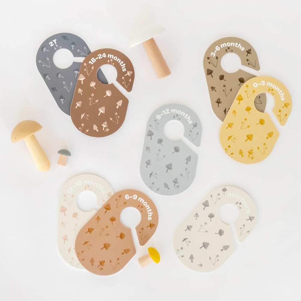 3 Sprouts Mushroom Dividers soft-neutral design complements any nursery.