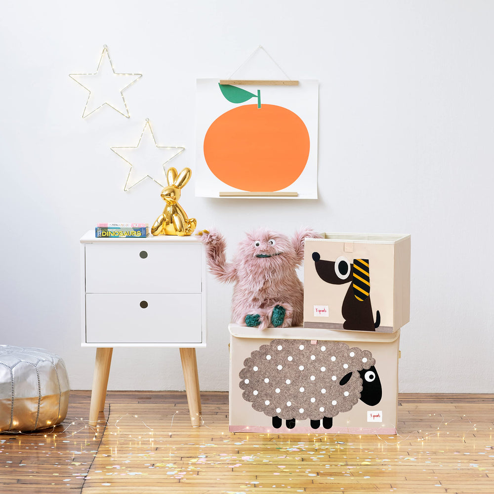 3 Sprouts storage chest for kids doubles as convenient playroom storage.