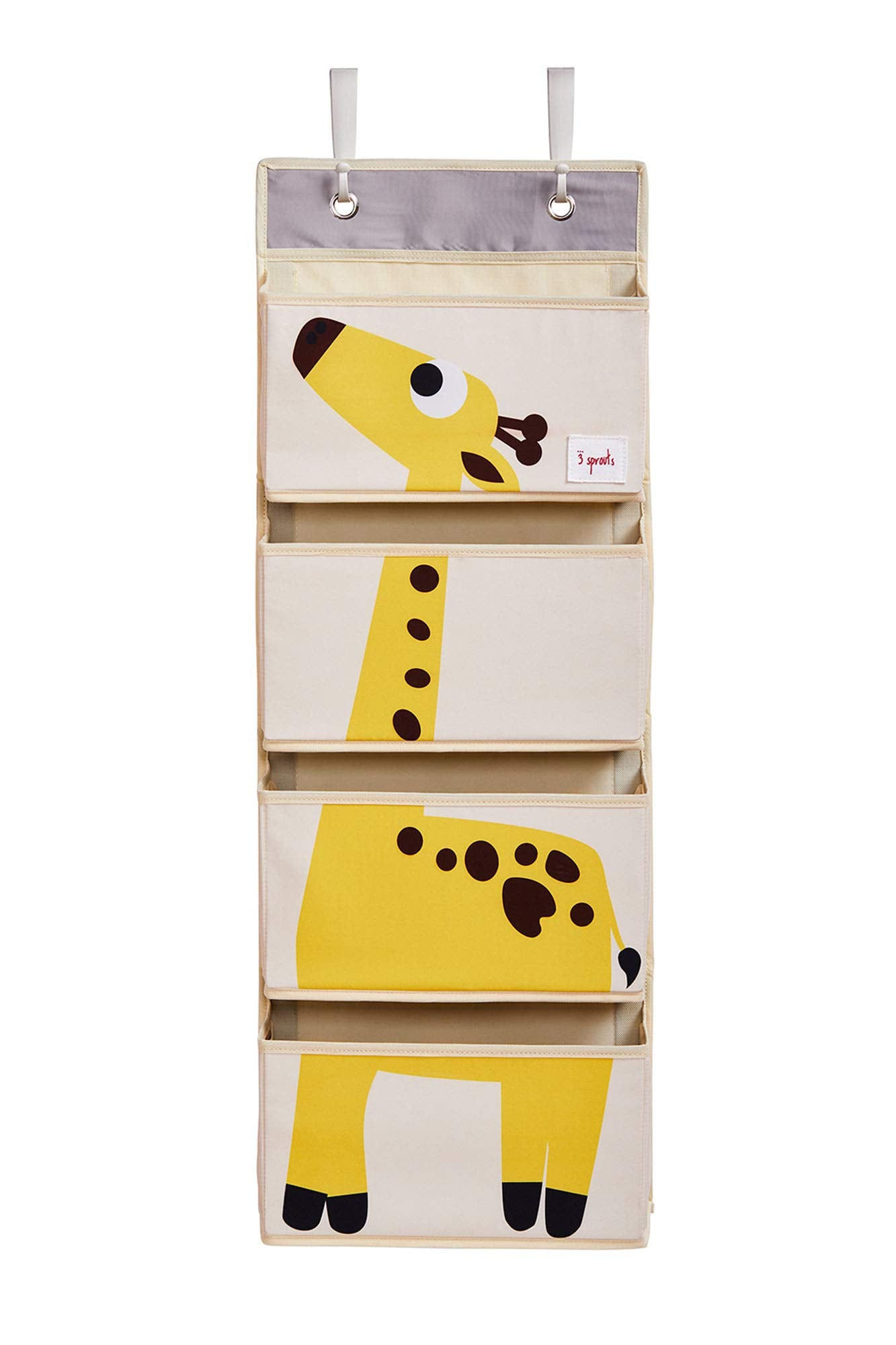 3 Sprouts over-the-door baby organizer hangs neatly to reduce clutter.