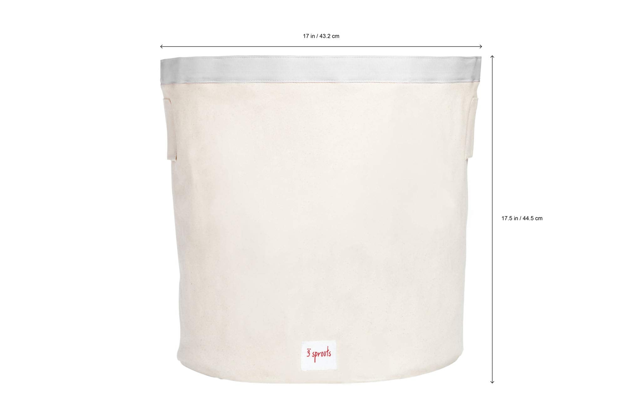 3 Sprouts round toy hamper for nursery and playroom helps reduce clutter.