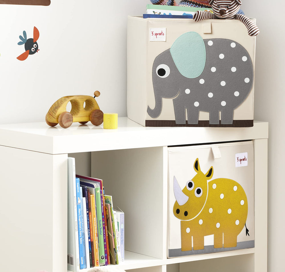 3 Sprouts collapsible storage cube that's easy for kids to pull out.