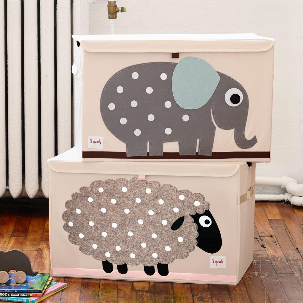3 Sprouts toy chest with reinforced sides for durable everyday use.