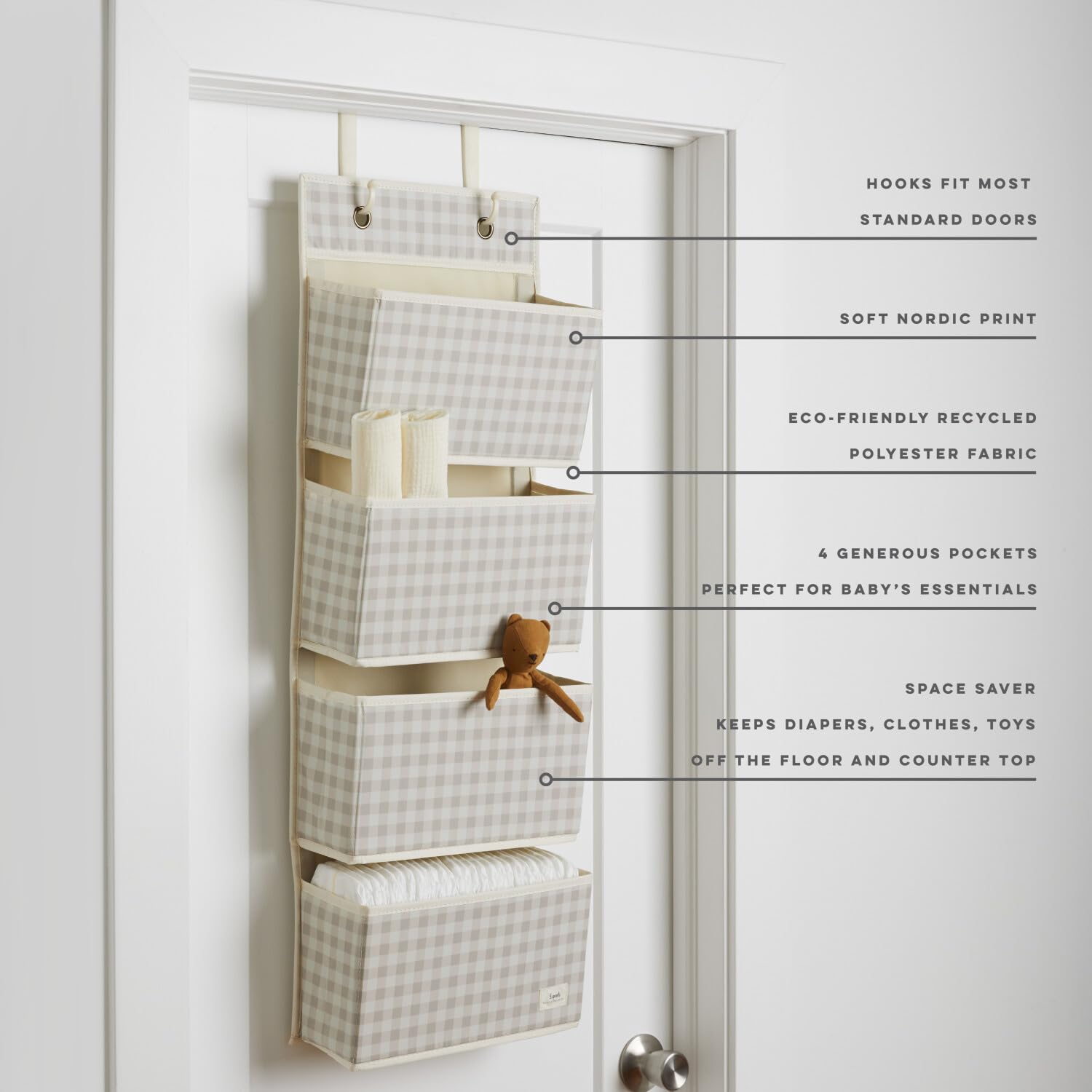 3 Sprouts two-hook over-the-door hanging solution ready for setup.