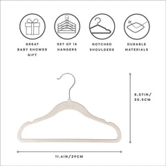 3 Sprouts velvet baby hangers with non-slip shoulders.