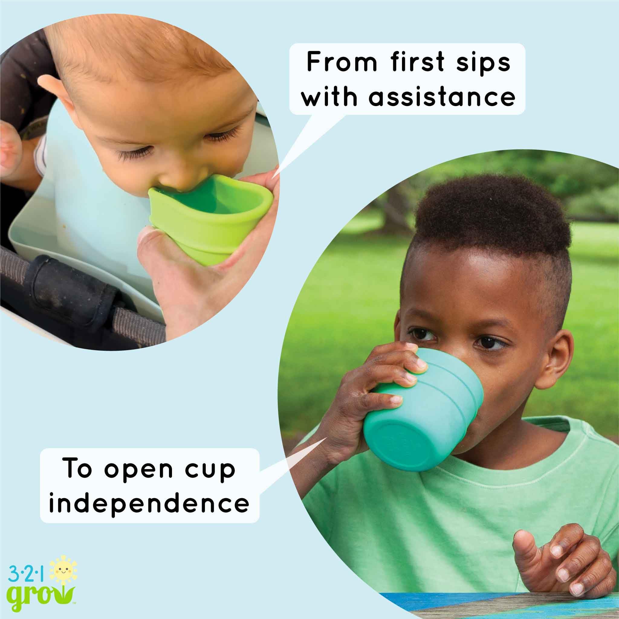 321 Grow Drink with Me Cup Set Watermelon soft silicone gentle on mouths