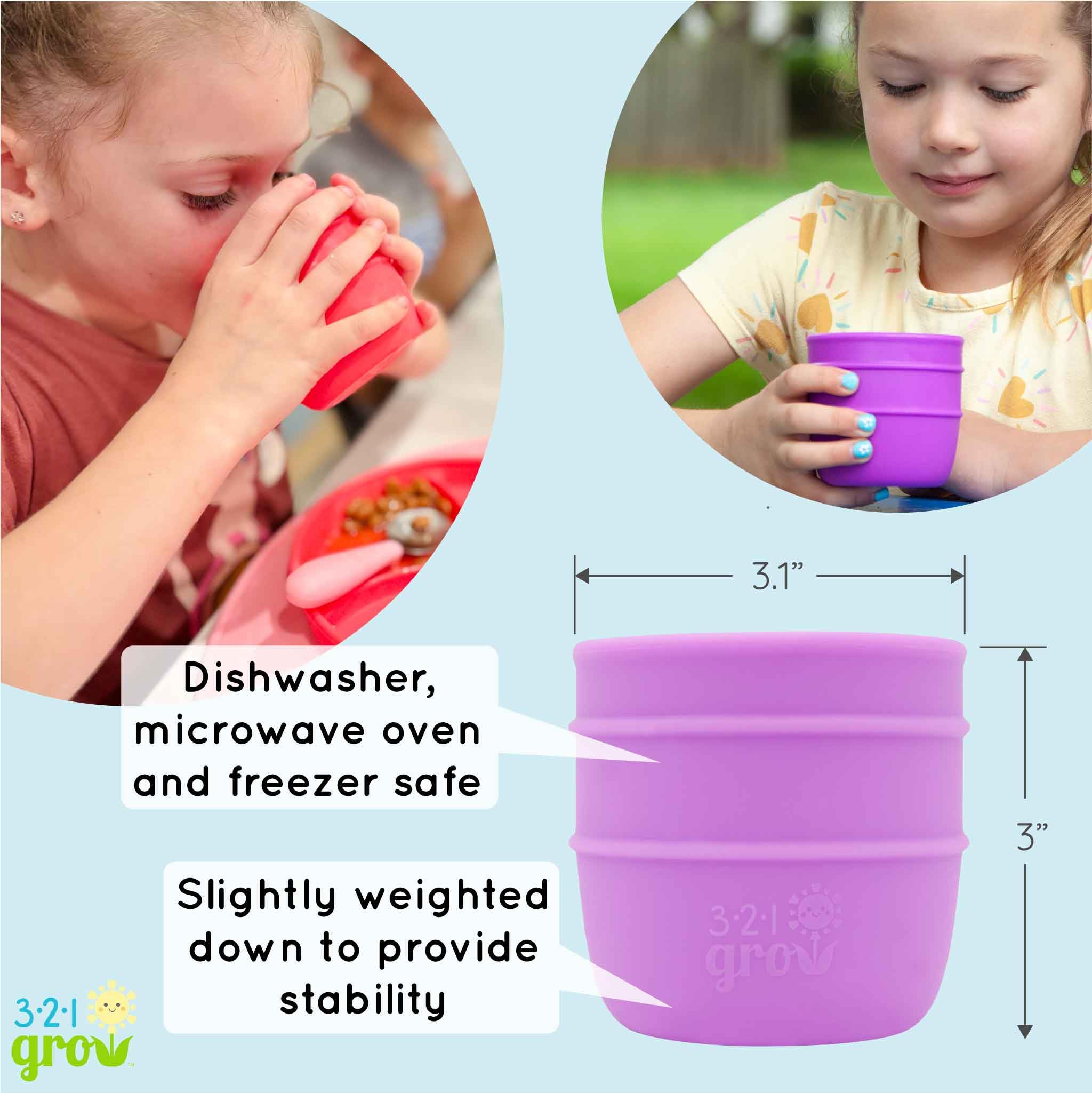 321 Grow Drink with Me Cup Set Watermelon weighted base helps prevent tipping
