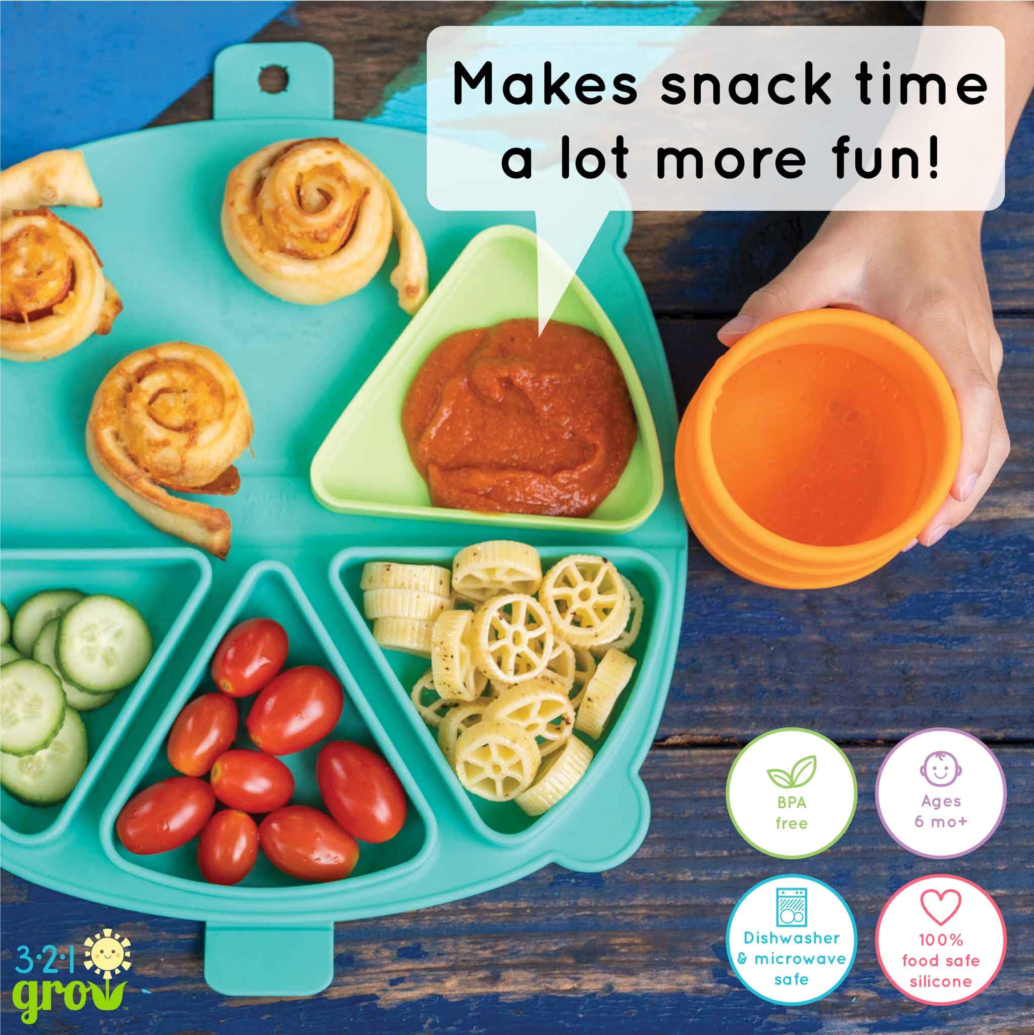 321 Grow food-grade silicone material used in snack mat