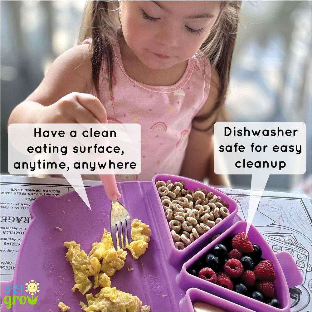 Microwave-safe design lets you reheat items easily on 321 Grow mat