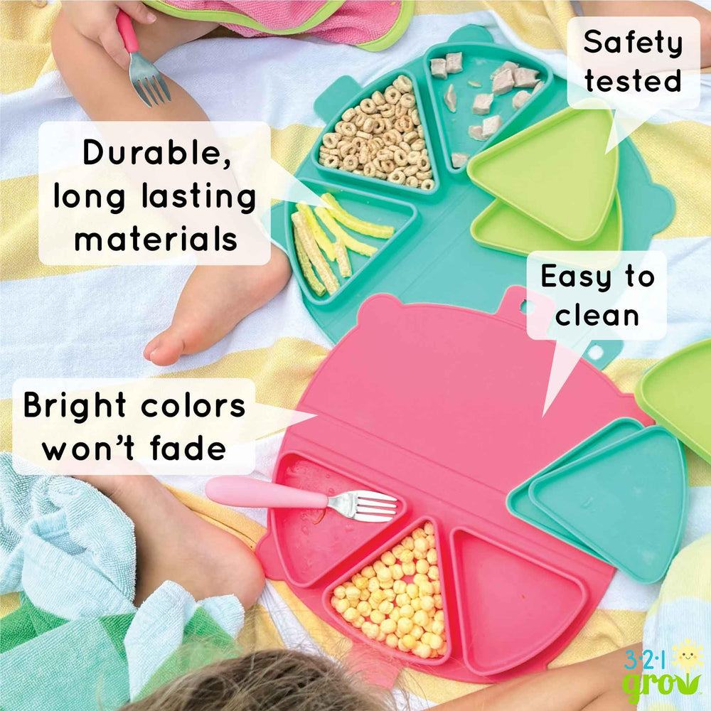 Parent-friendly use at restaurants with a clean surface on 321 Grow mat