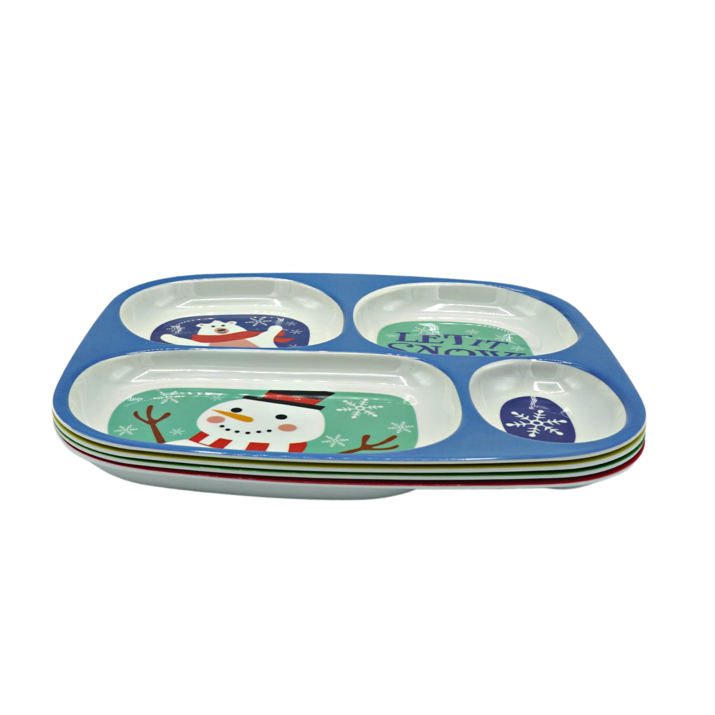 4E's Novelty BPA-free dishwasher-safe melamine plates for kid-friendly dining