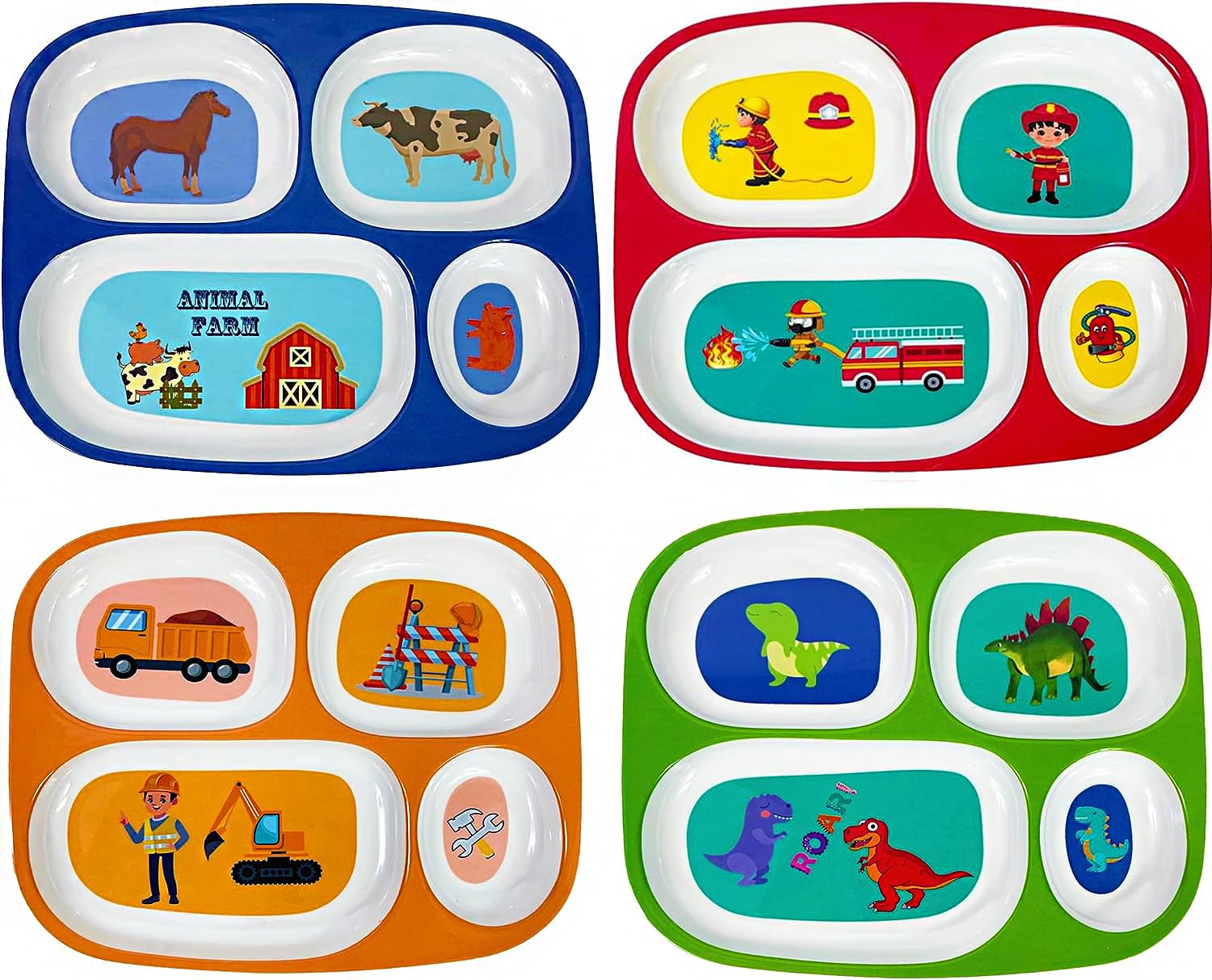 4E's Novelty firefighter divided plate for kids supports themed meals and organized portions.