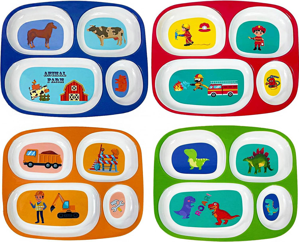 4E's Novelty firefighter divided plate for kids supports themed meals and organized portions.