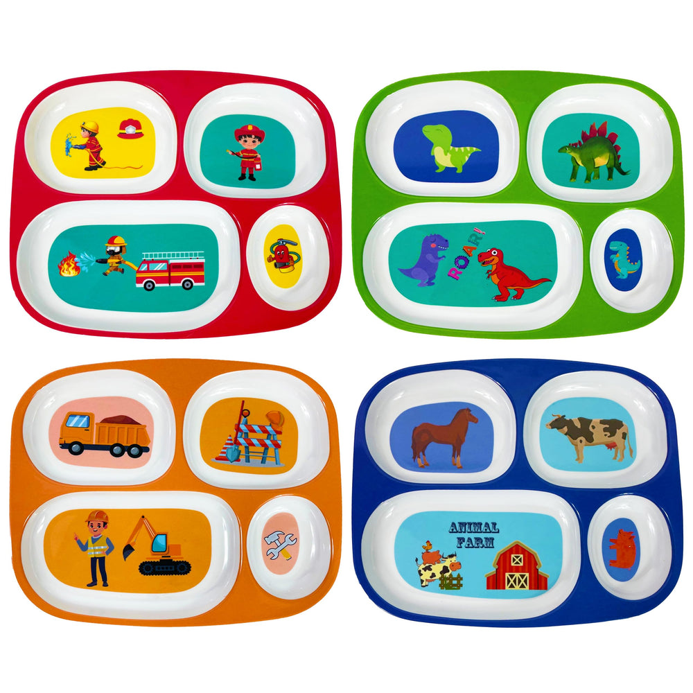 4E's Novelty gift-worthy dinnerware set for boys enhances mealtime fun.