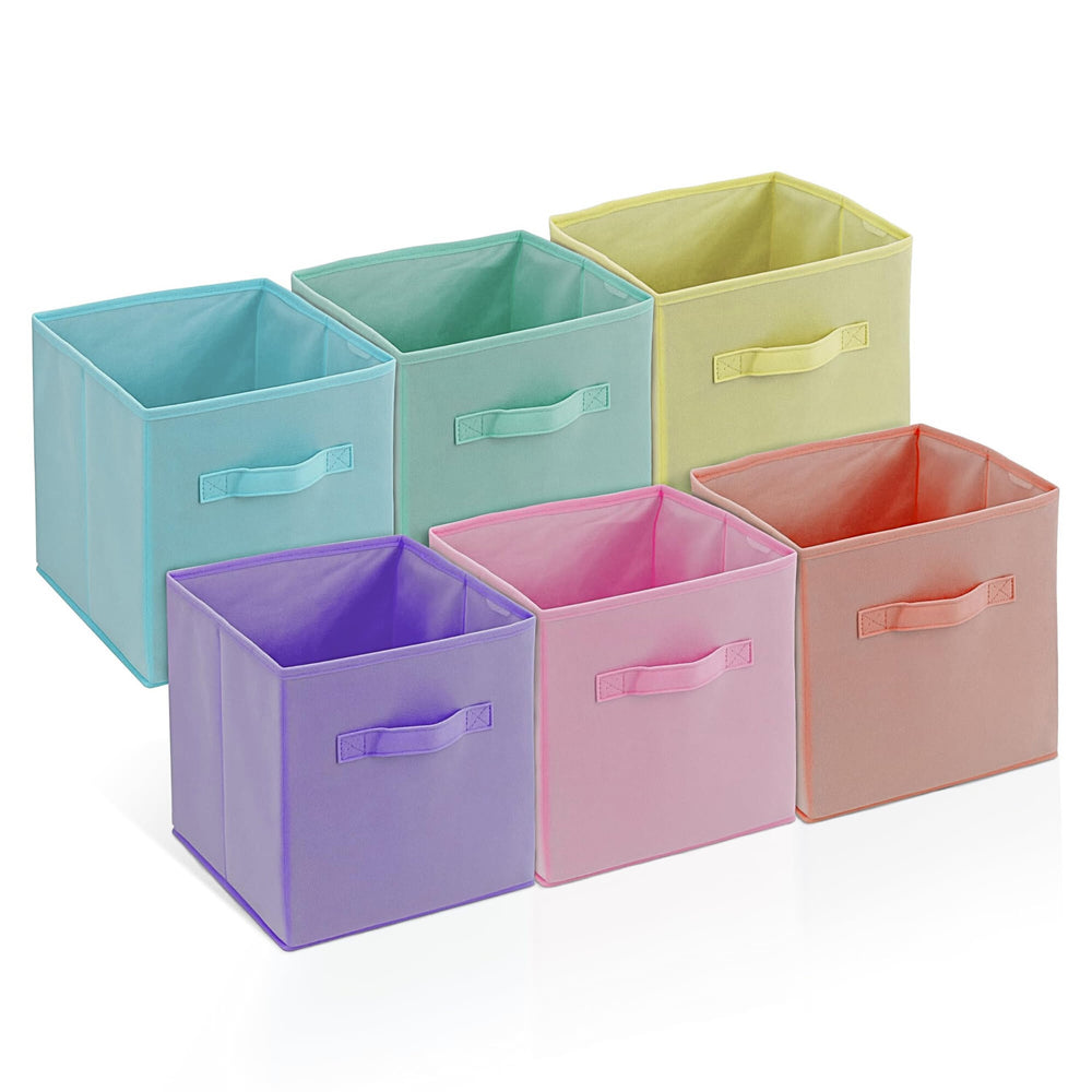 4E's Novelty pastel storage cube bin lavender ideal for tidy toy organization.