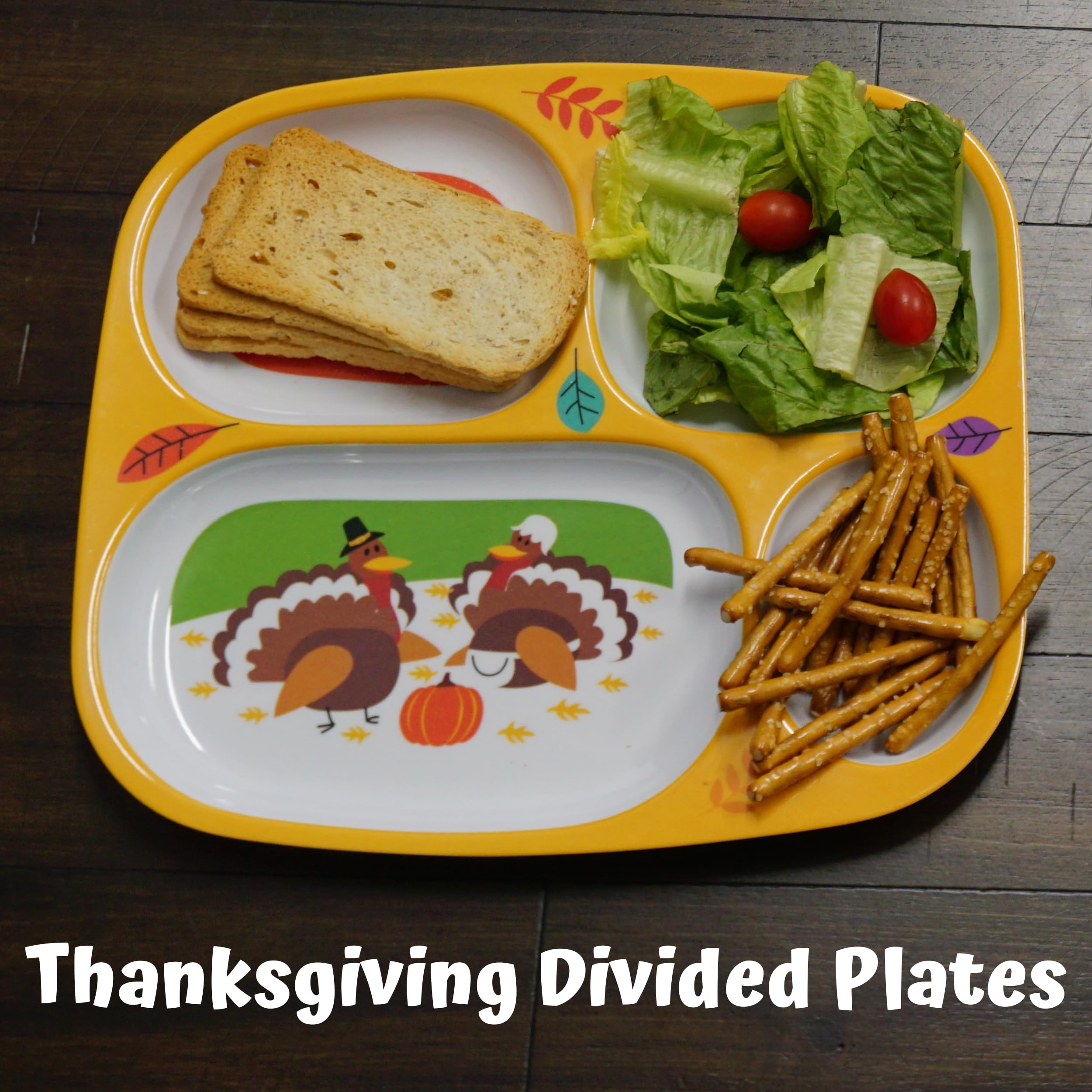 4E's Novelty pumpkin-design plate adds festive flair to kids' meals.