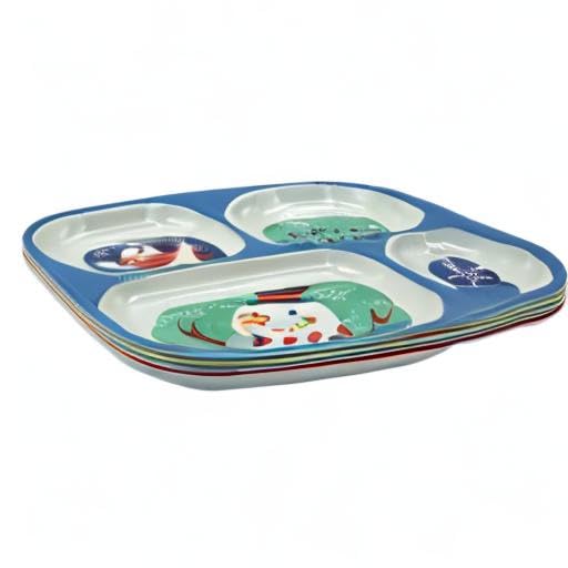 4E's Novelty reusable toddler plates easy to clean after meals
