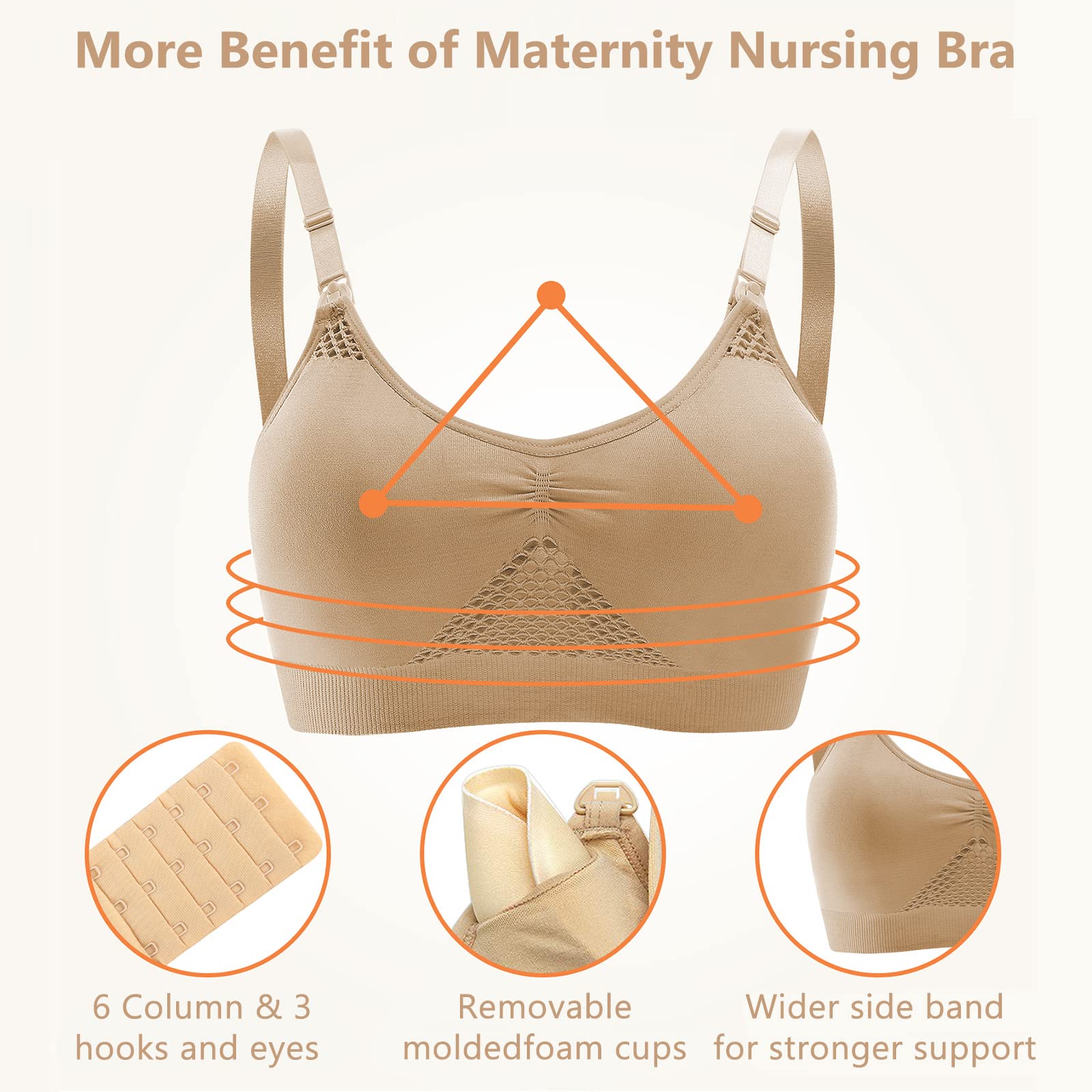 4HOW breathable mesh bottom enhances ventilation while wearing the bra