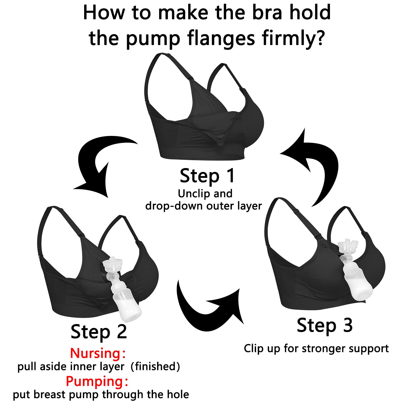 4HOW hands-free-pumping-bra-outer-layer enables quick pumping access during busy mornings.
