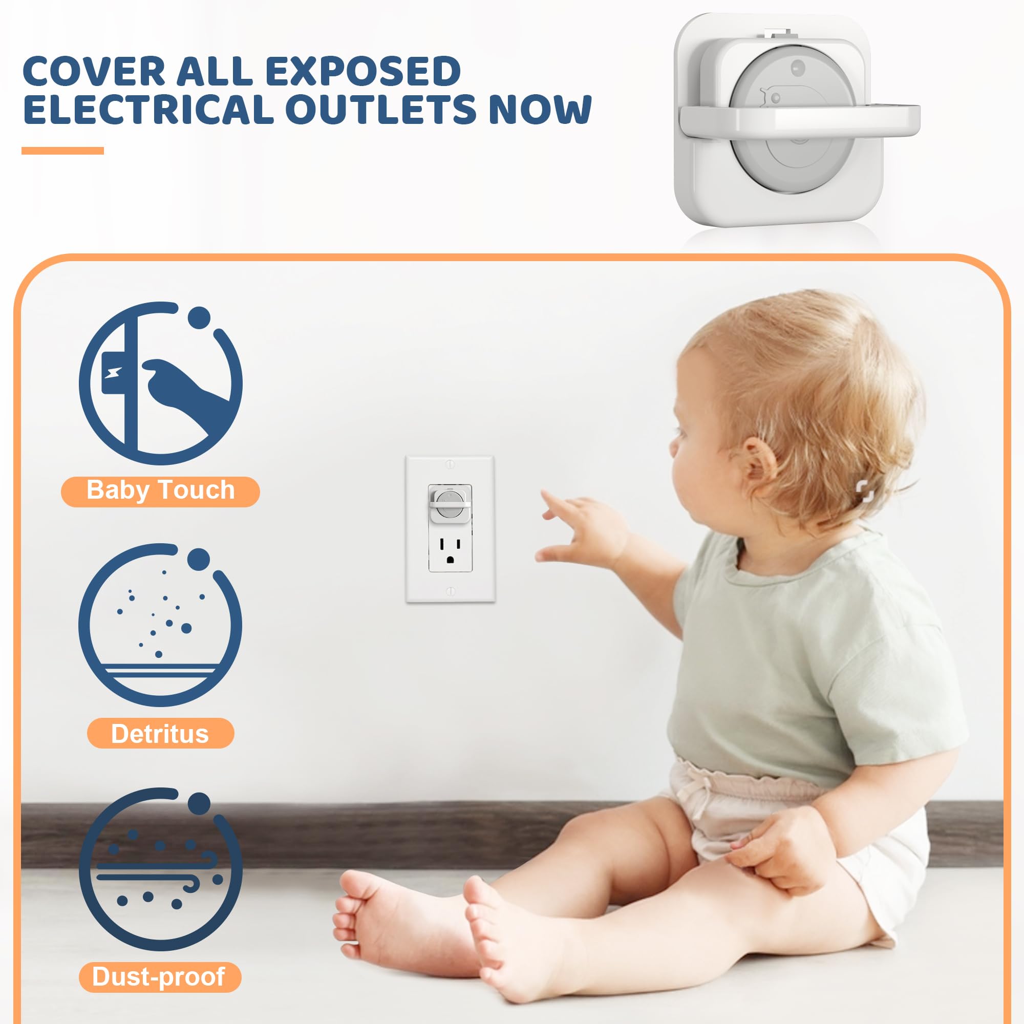 4our Kiddies 3-prong socket covers fit standard outlets and power strips.