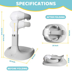 4our Kiddies adjustable-height shower stand fits growing babies.