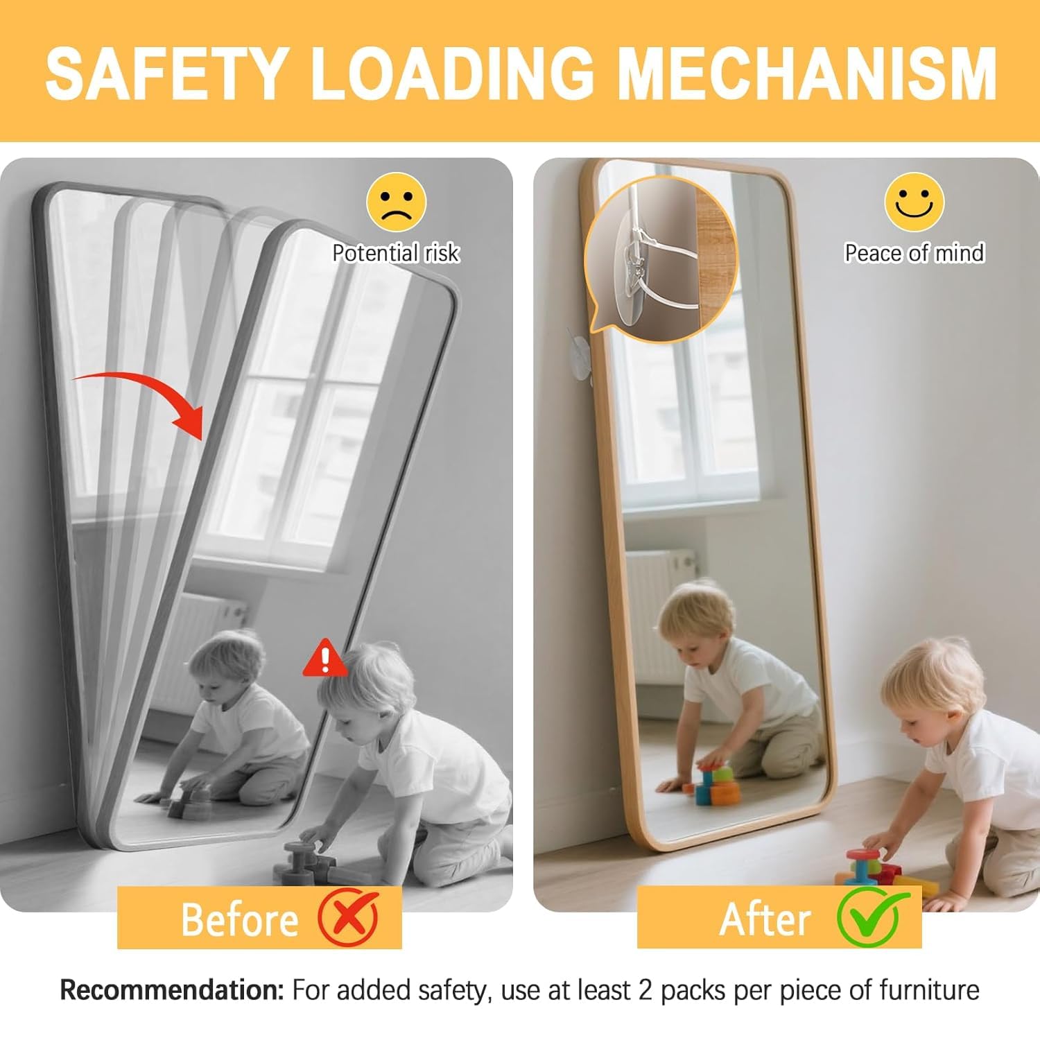 4our Kiddies adjustable-length furniture strap showcased for precise, snug furniture alignment.