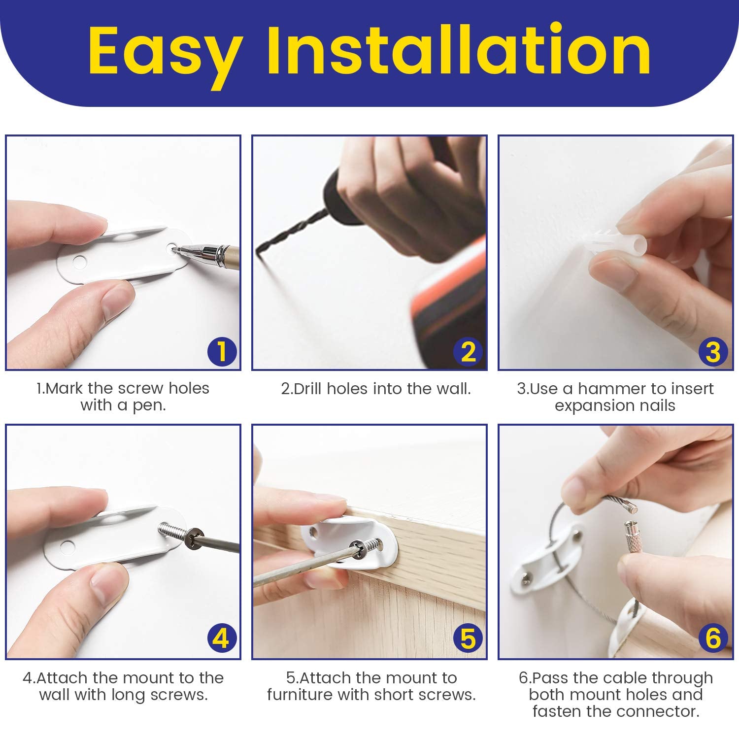 4our Kiddies cabinet anchor kit for reliable stabilization