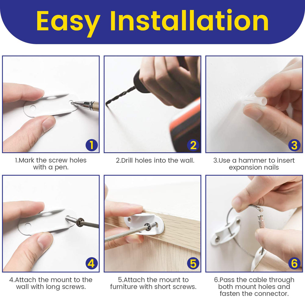 4our Kiddies cabinet anchor kit for reliable stabilization
