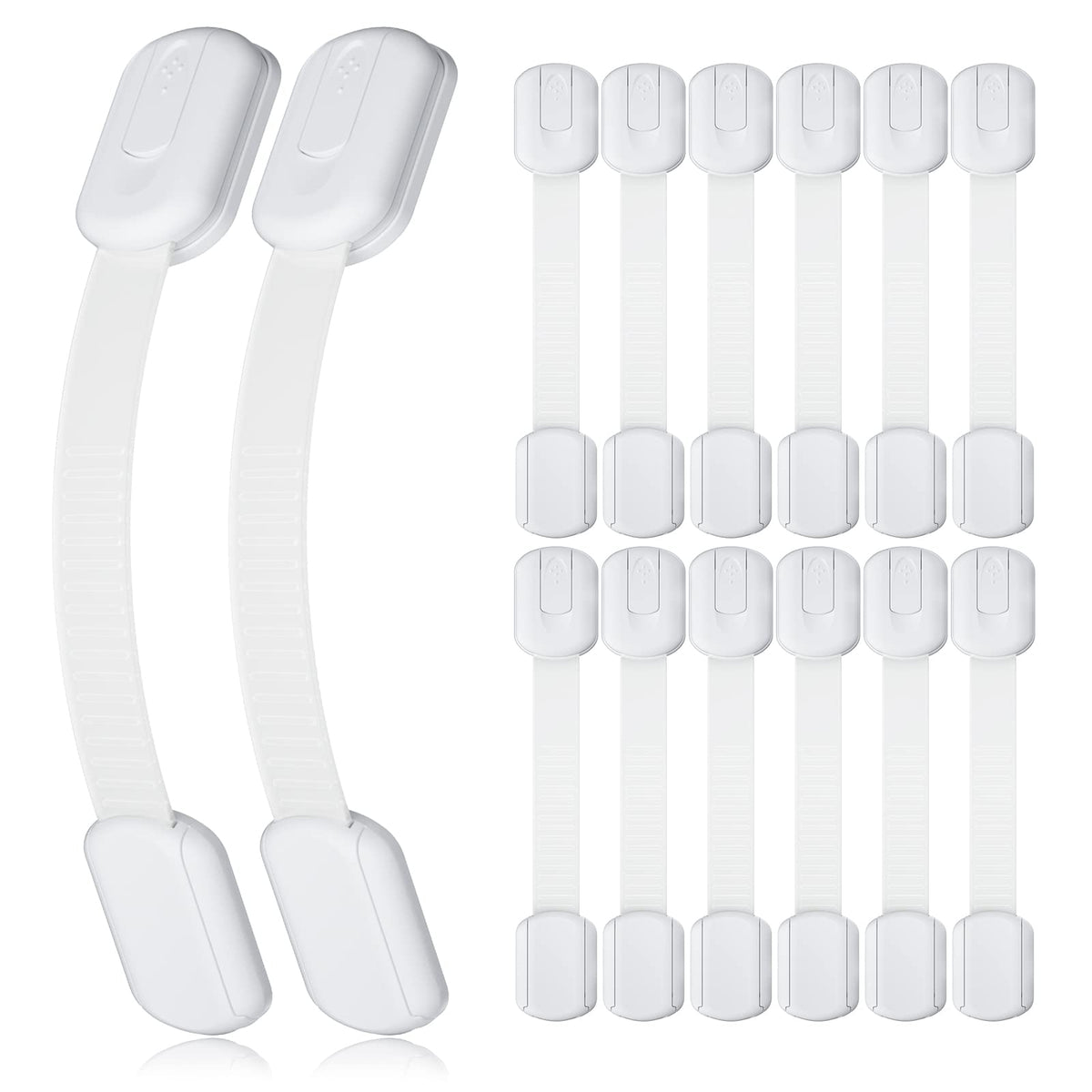 4our Kiddies cabinet locks 14-pack shown for effective baby-proofing of cabinets.