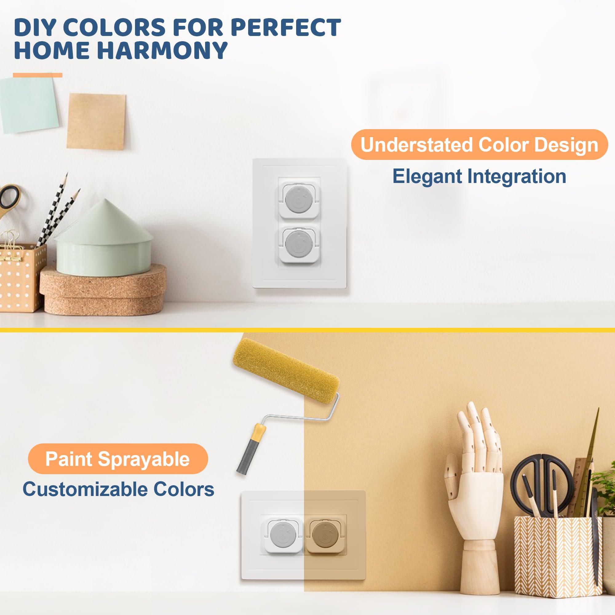 4our Kiddies child-safe outlet covers help curb curious exploration around outlets.
