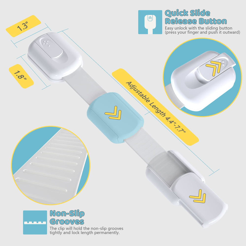 4our Kiddies extra long straps fit various cabinet shapes