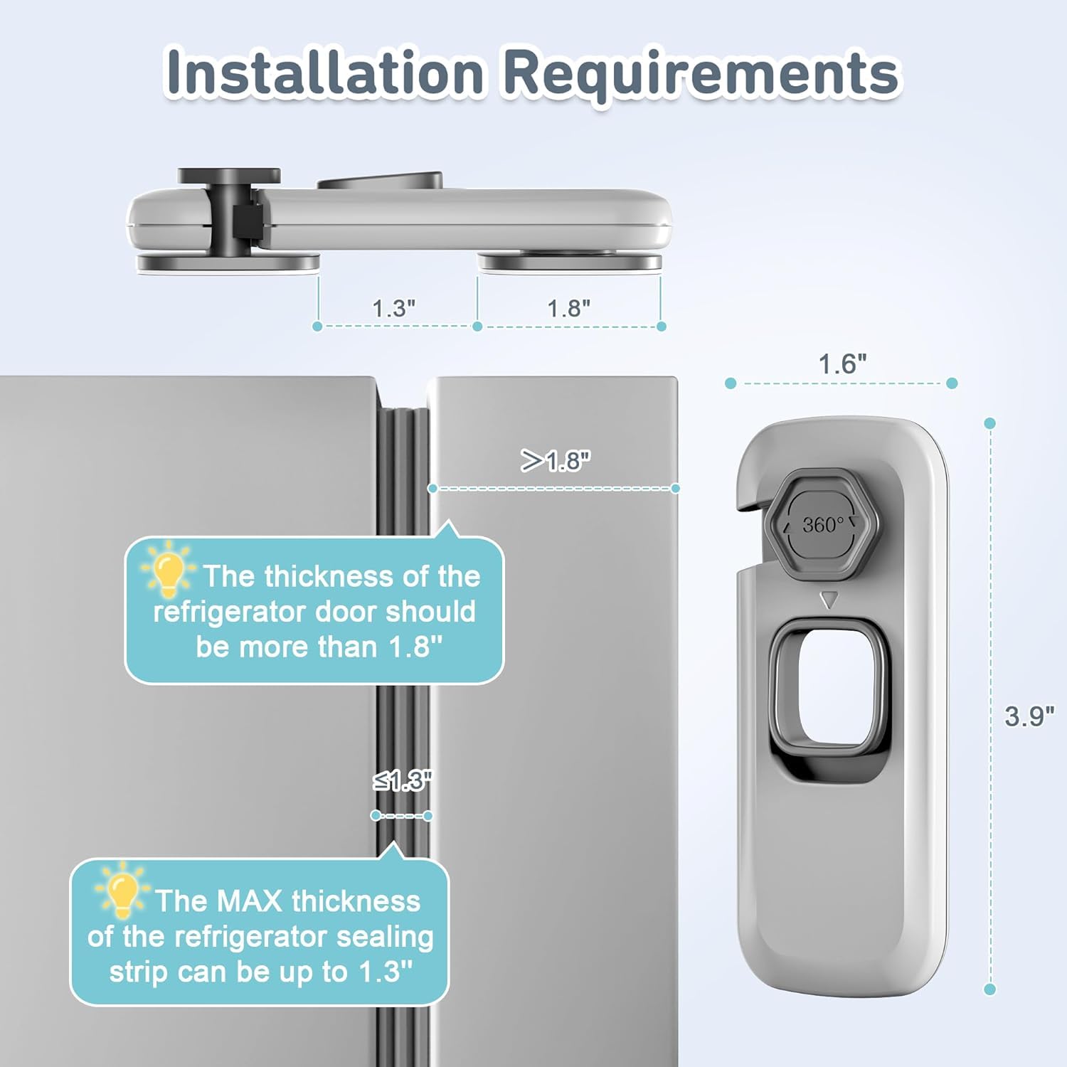 4our Kiddies freezer door locks securing a smooth freezer door.