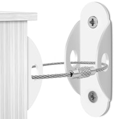 4our Kiddies wall strap anchors securing a dresser to walls to prevent tipping
